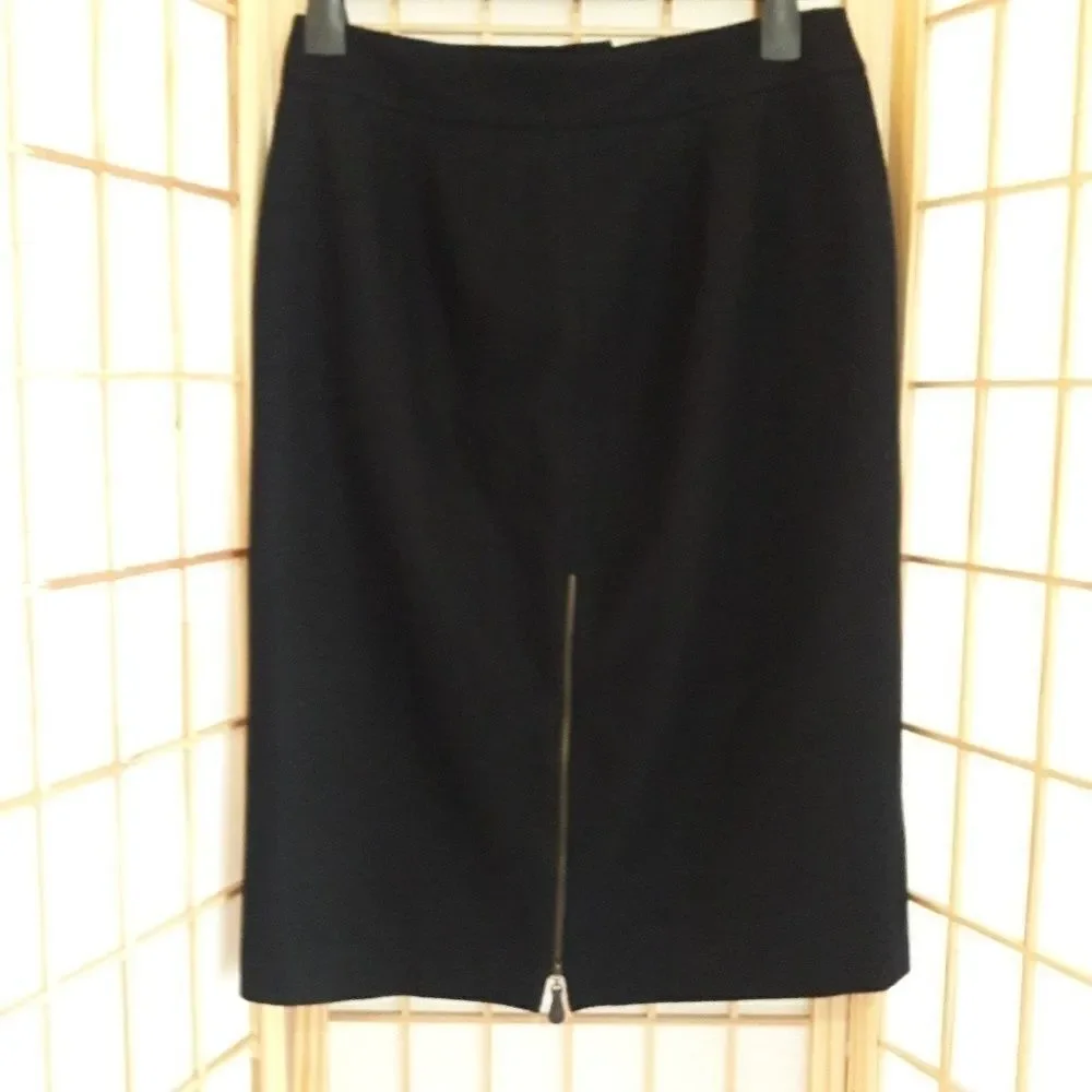 Harve Benard Zip Back Pockets Wool Blend Skirt